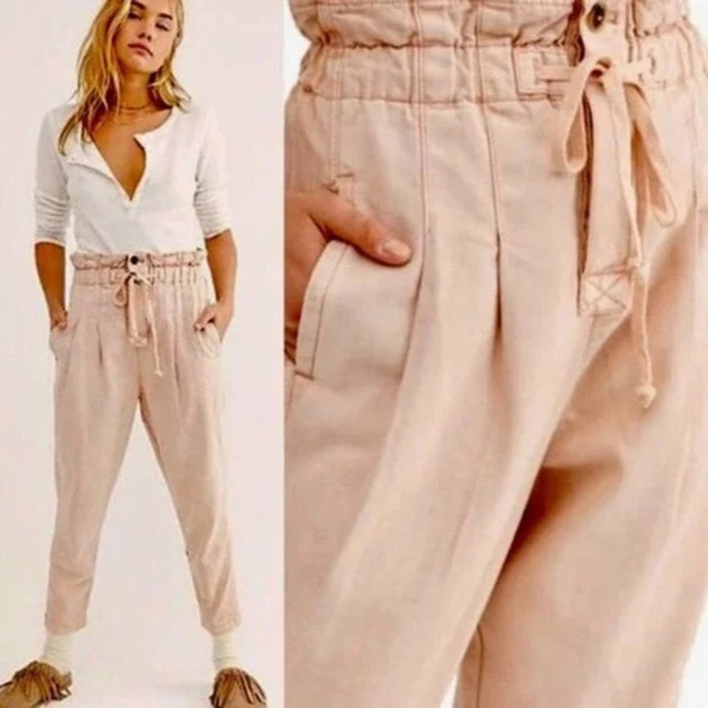Free People Margate Pleated Trouser Dusty Rose NWOT